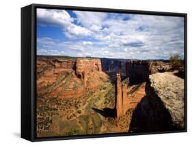 Spider Rock at Junction of Canyon De Chelly and Monument Valley, Canyon De Chelly Ntl Monument, AZ-Bernard Friel-Framed Stretched Canvas