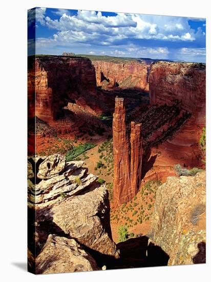 Spider Rock, Canyon De Chelly,Arizona-George Oze-Stretched Canvas