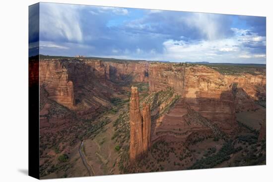 Spider Rock from Spider Rock Overlook, Canyon de Chelly National Monument, Arizona, USA-Peter Barritt-Stretched Canvas