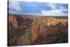 Spider Rock from Spider Rock Overlook, Canyon de Chelly National Monument, Arizona, USA-Peter Barritt-Stretched Canvas