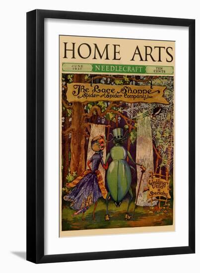Spiders Personified Manufacture Lace-Home Arts-Framed Art Print