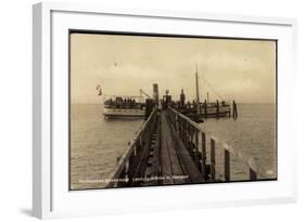 Spiekeroog Nordsee, Landungsbrücke Mit Dampfer Frisia II-null-Framed Giclee Print