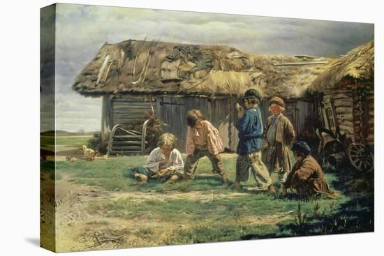 Spielende russische Dorfkinder. 1870-Wladimir J Makovskij-Stretched Canvas