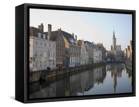 Spielgelrei Near Van Eyckplein, Looking East, Bruges, Belgium, Europe-White Gary-Framed Stretched Canvas