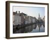 Spielgelrei Near Van Eyckplein, Looking East, Bruges, Belgium, Europe-White Gary-Framed Premium Photographic Print