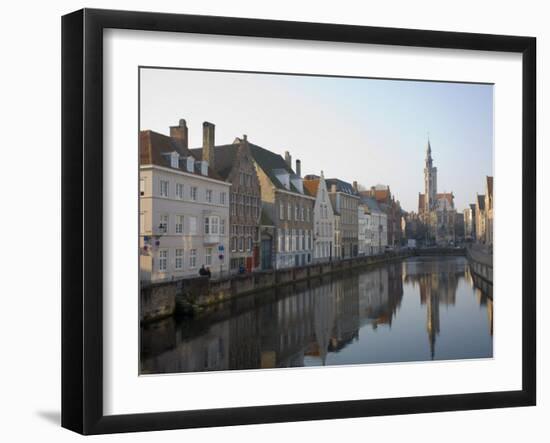 Spielgelrei Near Van Eyckplein, Looking East, Bruges, Belgium, Europe-White Gary-Framed Photographic Print