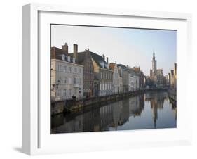 Spielgelrei Near Van Eyckplein, Looking East, Bruges, Belgium, Europe-White Gary-Framed Photographic Print