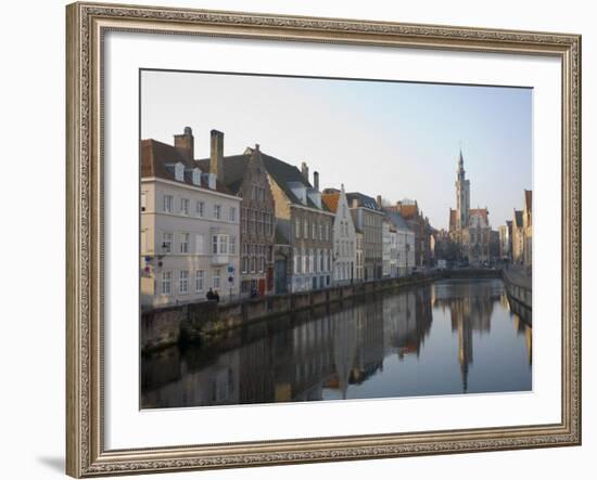 Spielgelrei Near Van Eyckplein, Looking East, Bruges, Belgium, Europe-White Gary-Framed Photographic Print