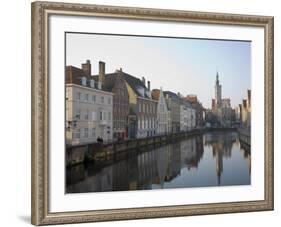 Spielgelrei Near Van Eyckplein, Looking East, Bruges, Belgium, Europe-White Gary-Framed Photographic Print