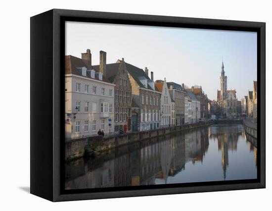 Spielgelrei Near Van Eyckplein, Looking East, Bruges, Belgium, Europe-White Gary-Framed Stretched Canvas