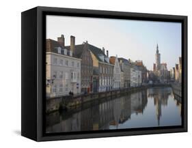 Spielgelrei Near Van Eyckplein, Looking East, Bruges, Belgium, Europe-White Gary-Framed Stretched Canvas