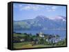 Spiez, Lake Thun (Thunersee), Jungfrau Region, Bernese Oberland, Switzerland, Europe-Roy Rainford-Framed Stretched Canvas