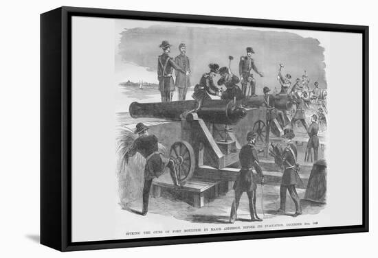 Spiking the Guns of Fort Moultrie before Evacuation-Frank Leslie-Framed Stretched Canvas