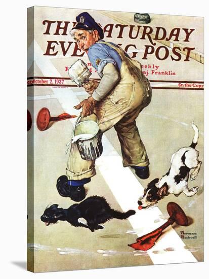 "Spilled Paint" Saturday Evening Post Cover, October 2,1937-Norman Rockwell-Stretched Canvas