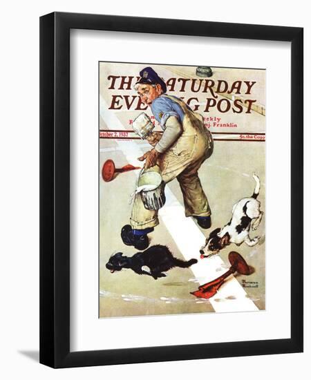 "Spilled Paint" Saturday Evening Post Cover, October 2,1937-Norman Rockwell-Framed Giclee Print