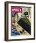 "Spilled Purse on Steep Hill" Saturday Evening Post Cover, March 26, 1955-John Falter-Framed Giclee Print