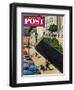 "Spilled Purse on Steep Hill" Saturday Evening Post Cover, March 26, 1955-John Falter-Framed Giclee Print