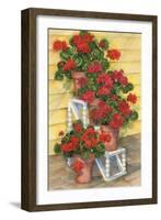 Spindle Shelf Geraniums-Paul Brent-Framed Art Print