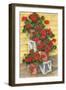 Spindle Shelf Geraniums-Paul Brent-Framed Art Print