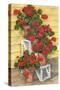 Spindle Shelf Geraniums-Paul Brent-Stretched Canvas