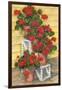 Spindle Shelf Geraniums-Paul Brent-Framed Art Print