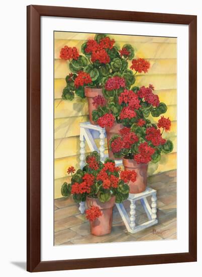 Spindle Shelf Geraniums-Paul Brent-Framed Art Print