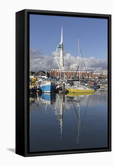 Spinnaker Tower and Camber Docks, Portsmouth, Hampshire, England, United Kingdom, Europe-Jean Brooks-Framed Stretched Canvas