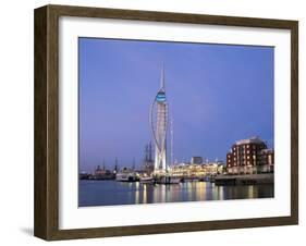 Spinnaker Tower at Twilight, Gunwharf Quays, Portsmouth, Hampshire, England, United Kingdom-Jean Brooks-Framed Photographic Print