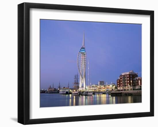 Spinnaker Tower at Twilight, Gunwharf Quays, Portsmouth, Hampshire, England, United Kingdom-Jean Brooks-Framed Photographic Print