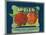 Spinner Fruit Apple Label - Yakima, WA-Lantern Press-Mounted Art Print
