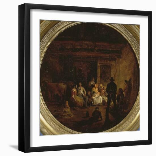 Spinner in a Barn, 1841-Angelo Inganni-Framed Giclee Print