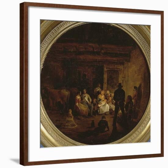 Spinner in a Barn, 1841-Angelo Inganni-Framed Giclee Print