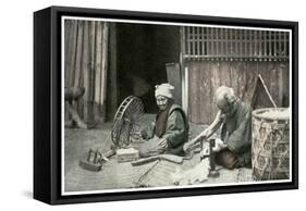 Spinning Cotton, Japan, 1904-null-Framed Stretched Canvas