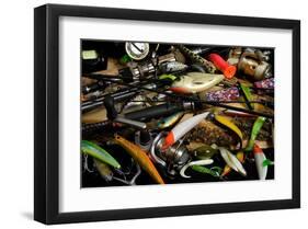 Spinning Fishing Lures-null-Framed Art Print