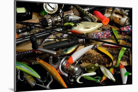 Spinning Fishing Lures-null-Mounted Art Print