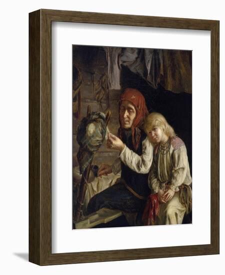 Spinning Lesson, 1859-Grigori Grigoryevich Myasoedov-Framed Giclee Print