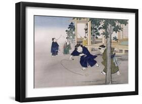 Spinning Top and Blowing Bubbles from the Series 'Children's Games', 1888-Kobayashi Eitaku-Framed Giclee Print