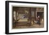 Spinning Using a Frame and a Wheel and Distaff-null-Framed Giclee Print