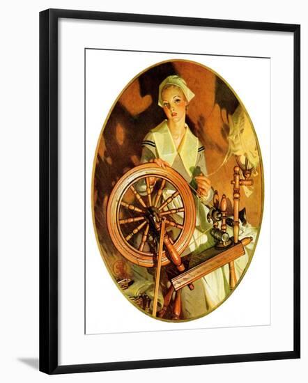 "Spinning Wheel,"March 14, 1931-Joseph Christian Leyendecker-Framed Giclee Print