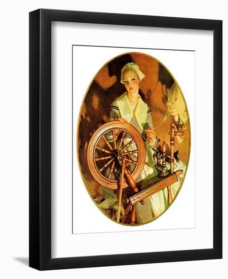 "Spinning Wheel,"March 14, 1931-Joseph Christian Leyendecker-Framed Giclee Print