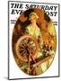 "Spinning Wheel," Saturday Evening Post Cover, March 14, 1931-Joseph Christian Leyendecker-Mounted Giclee Print