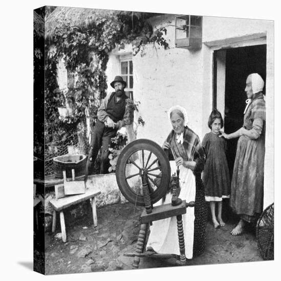 Spinning Wool Yarn, Cliffony, Sligo, 1908-1909-R Welch-Stretched Canvas