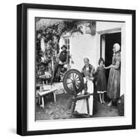 Spinning Wool Yarn, Cliffony, Sligo, 1908-1909-R Welch-Framed Giclee Print