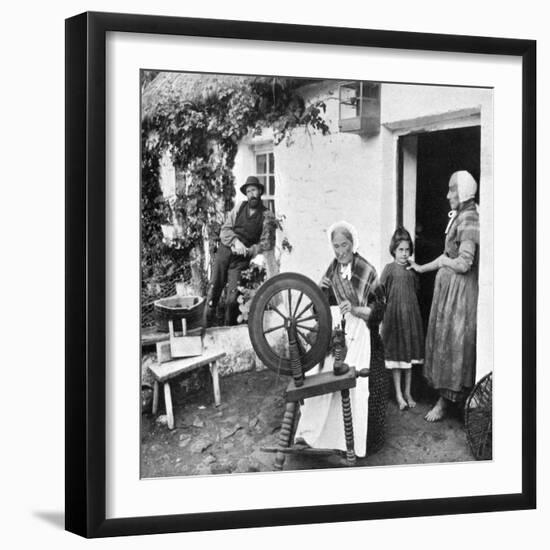 Spinning Wool Yarn, Cliffony, Sligo, 1908-1909-R Welch-Framed Giclee Print