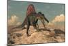 Spinosaurus Dinosaur Hunting a Snake - 3D Render-Elenarts-Mounted Premium Giclee Print