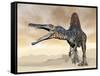 Spinosaurus Dinosaur Roaring in the Desert-null-Framed Stretched Canvas