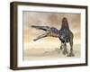 Spinosaurus Dinosaur Roaring in the Desert-null-Framed Art Print