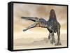 Spinosaurus Dinosaur Roaring in the Desert-null-Framed Stretched Canvas