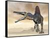 Spinosaurus Dinosaur Roaring in the Desert-null-Framed Stretched Canvas