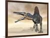 Spinosaurus Dinosaur Roaring in the Desert-null-Framed Art Print